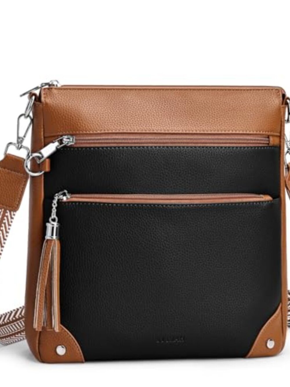 Anti Theft RFID Blocking Crossbody Bag Vegan Leather Built-in Wallet